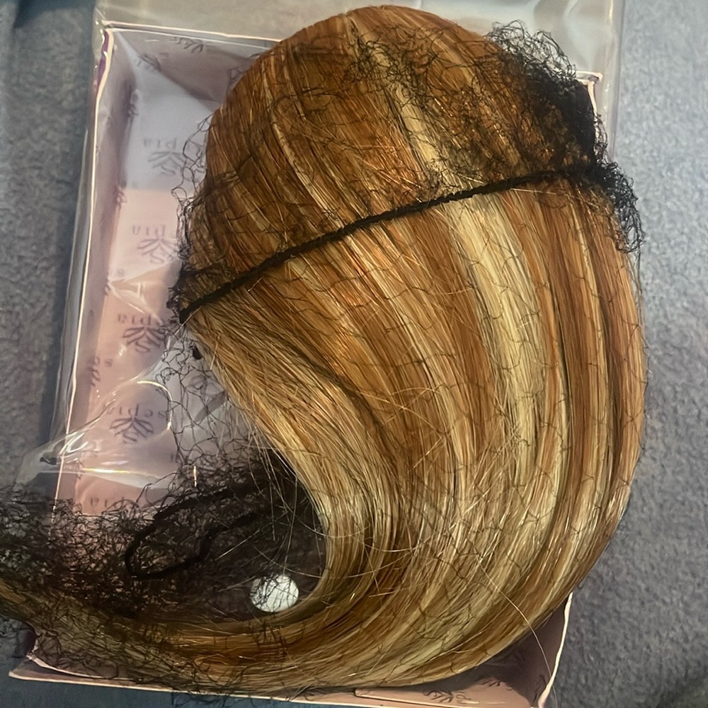 Sepia synthetic hair clip on bangs color f27/613